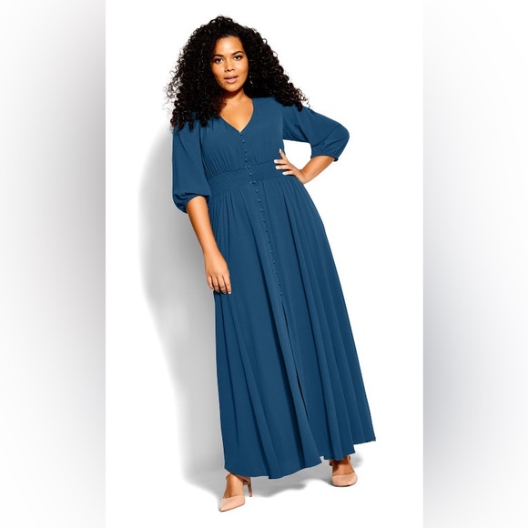 City Chic Desired Maxi Dress in Jade Color NWT - Picture 3 of 10